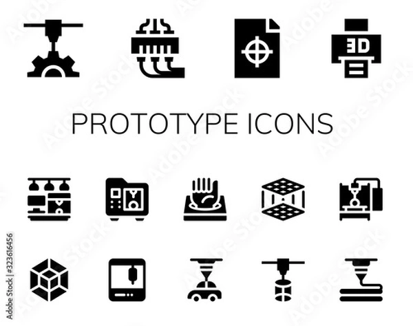 Fototapeta prototype icon set