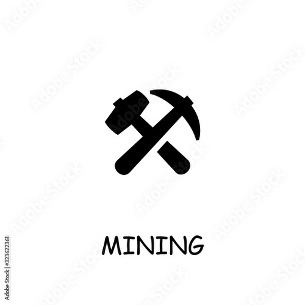 Fototapeta Mining flat vector icon
