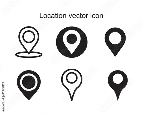 Obraz Location vector icon template black color editable. Location vector icon Infinity sign icon symbol Flat vector illustration for graphic and web design.