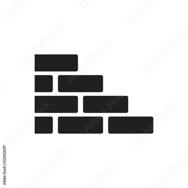 Fototapeta Bricks icon template black color editable. Bricks icon symbol Flat vector illustration for graphic and web design.