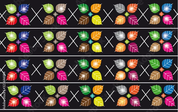 Obraz FOND NOIR FLEURI