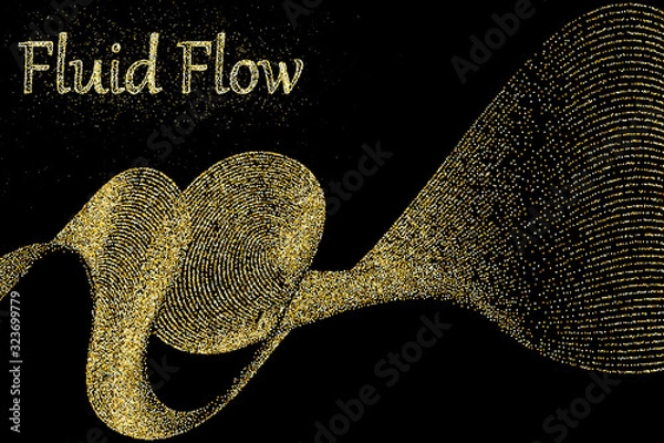 Fototapeta Golden particles. Fluid flow. Gold glitter texture
