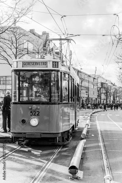 Obraz old tram in rotterdam netherlands