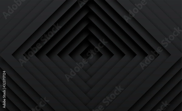 Obraz center copy space frame square diamond pattern Abstract 3d vector black background,grunge surface-illustration,abstract