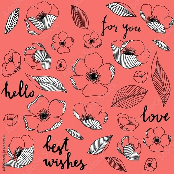 Fototapeta seamless pattern with flowers