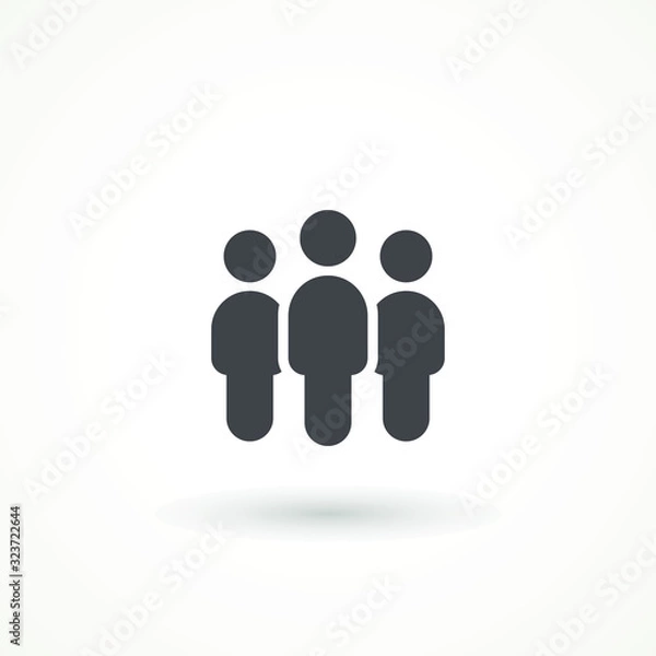 Obraz People Icon in trendy flat style isolated on white background. Crowd sign. 3 three Persons symbol for your web site design, logo