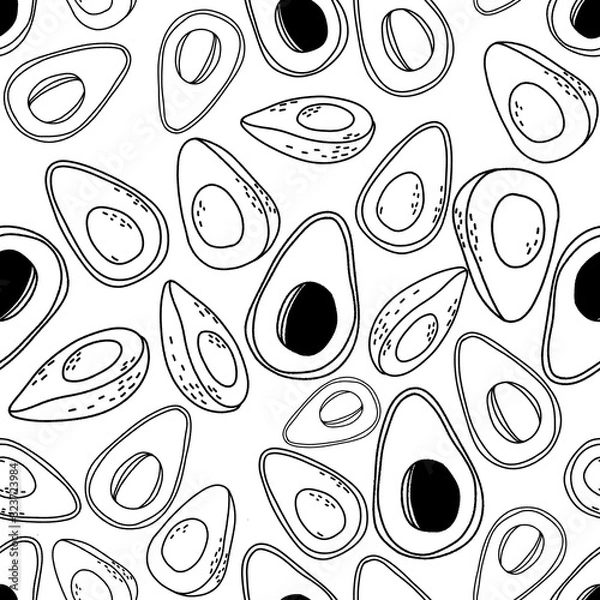 Fototapeta seamless pattern avocado 