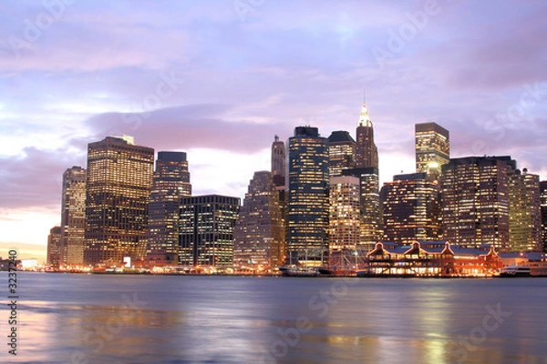 Obraz lower manhattan skyline at sunset