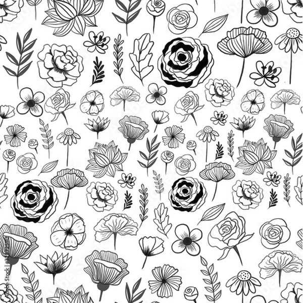 Fototapeta seamless pattern with flowers 