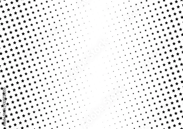 Fototapeta Abstract halftone dotted background. Monochrome pattern with stars.  Vector modern futuristic texture for posters, sites, business cards, postcards, labels and stickers. Design mock-up layout.