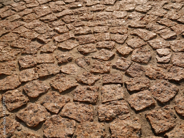 Obraz Old paving stones in perspective closeup, background, texture.