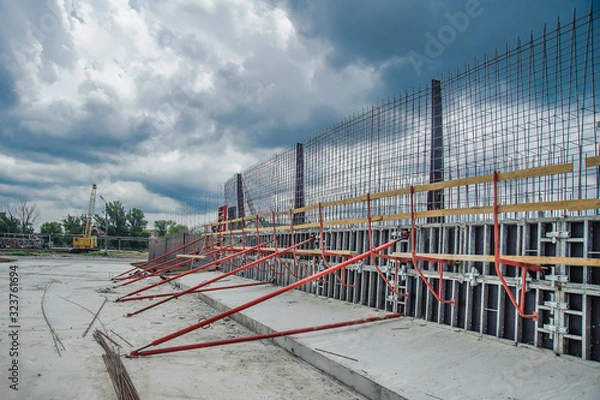 Obraz Panel formwork on the construction of retaining walls