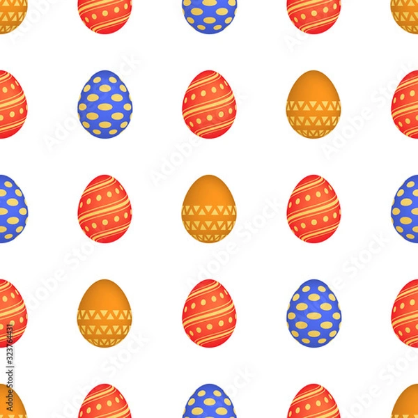Obraz Seamless pattern with colorful Easter eggs