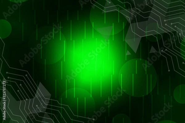 Fototapeta abstract, green, light, design, pattern, wallpaper, texture, black, technology, motion, backdrop, space, concept, colorful, blue, grid, illustration, color, digital, fractal, art, graphic, laser