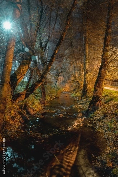 Fototapeta stream at night