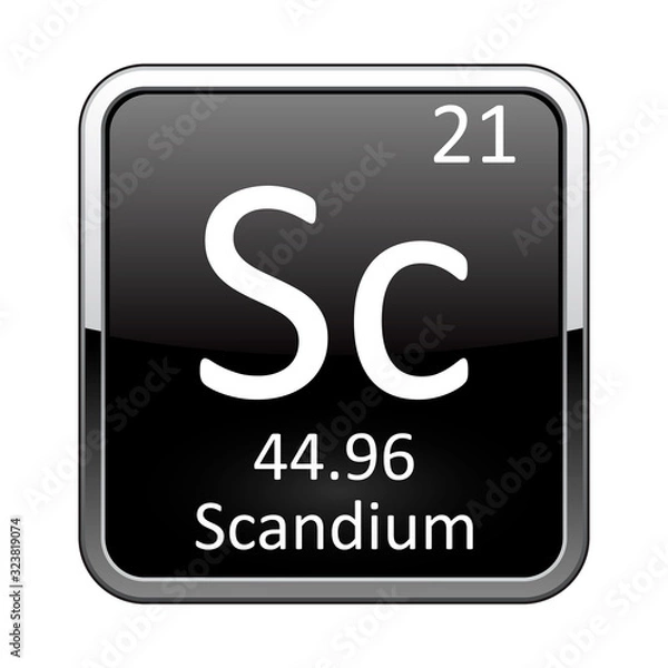 Fototapeta The periodic table element Scandium. Vector illustration