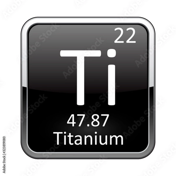 Fototapeta The periodic table element Titanium. Vector illustration