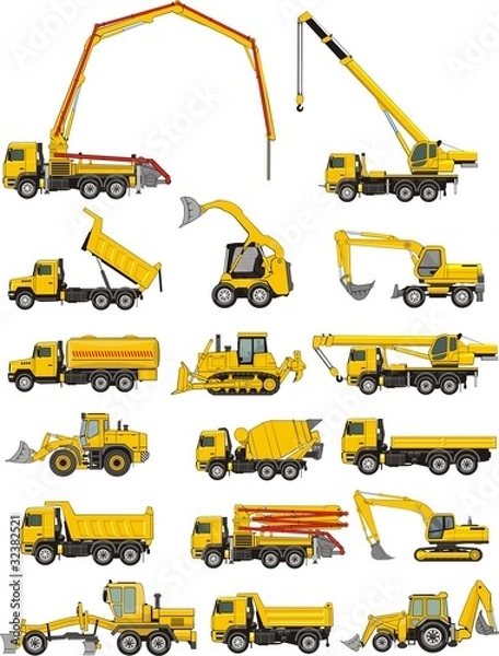 Obraz set of a  building machines
