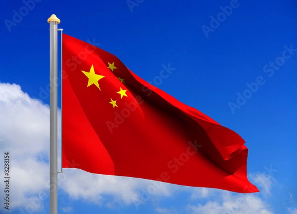 Fototapeta china flag (include clipping path)