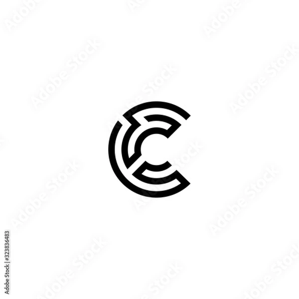 Fototapeta CC C letter icon logo design