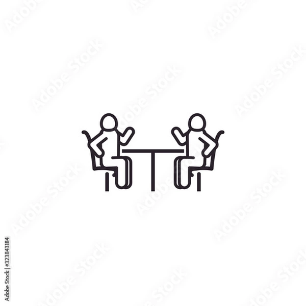 Fototapeta Isolated avatars seated line style icon vector design