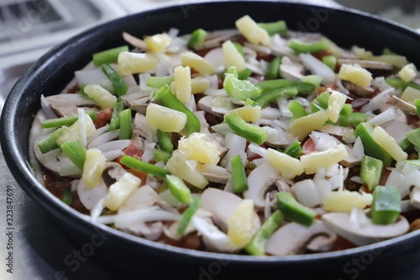 Obraz stir fried rice with vegetables