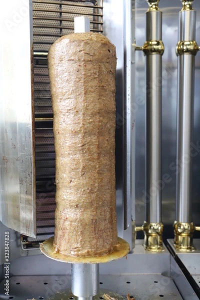 Obraz meat on the grill shawarma for kebab