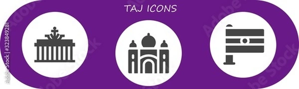 Fototapeta Modern Simple Set of taj Vector filled Icons