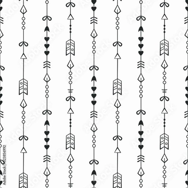Fototapeta Vector seamless pattern with vertical arrows; simple design for fabric, wallpaper, textile, wrapping paper, web design.