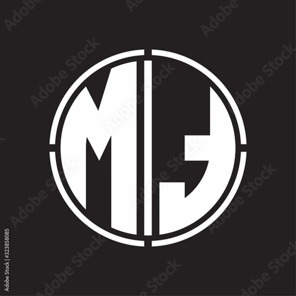 Fototapeta MT Logo initial with circle line cut design template