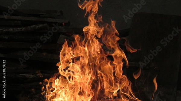 Obraz fire in the fireplace