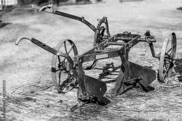 Obraz old plough in the sand