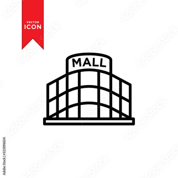 Fototapeta Mall icon vector. Shopping mall icon illustration. Trendy design on white background.