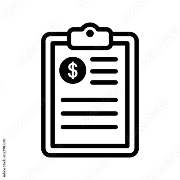 Fototapeta Penalty document icon vector. audit illustration sign. certificate symbol.