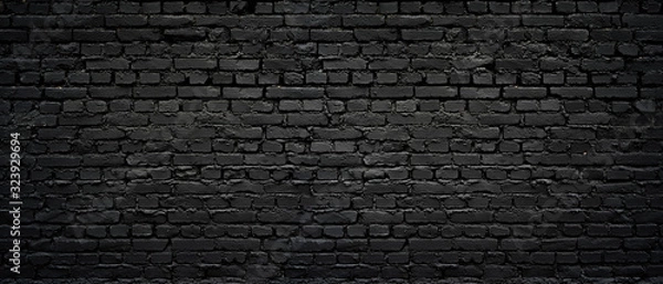 Obraz Perfect black brick wall as background or wallpaper or texture