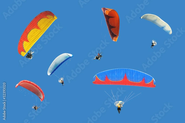 Obraz Colorful paramotor on blue sky