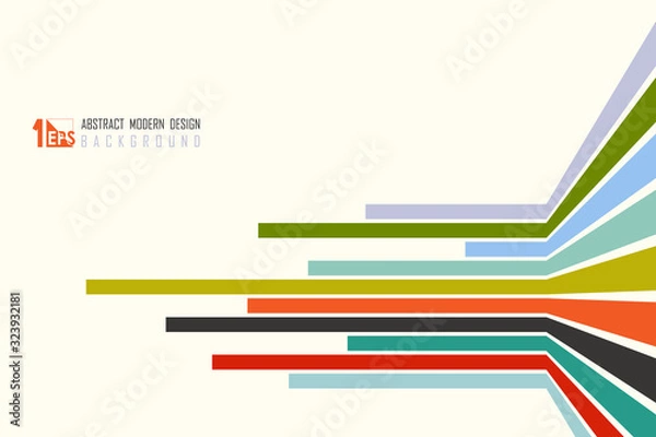 Fototapeta Abstract modern line tech pattern of color design artwork background. illustration vector eps10