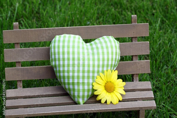 Obraz Grünes Stoffherz