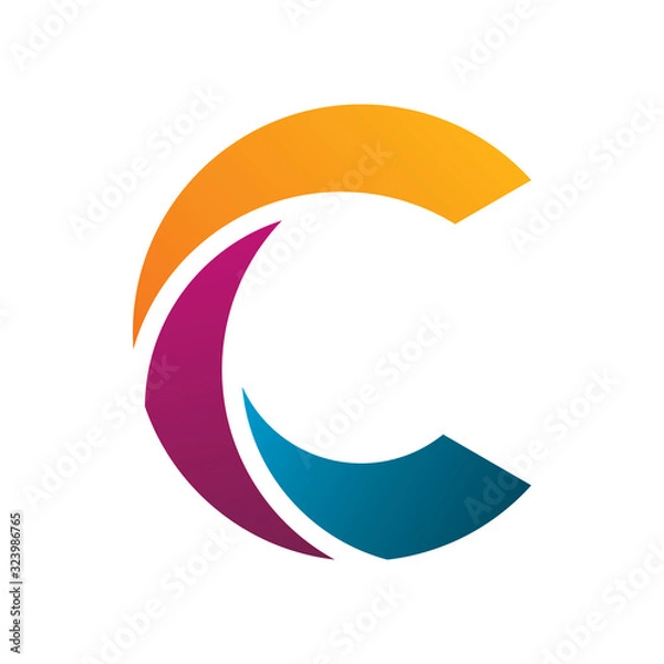 Fototapeta creative color letter c group logo design