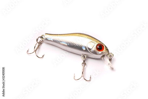 Obraz Wobbler for fishing on white background