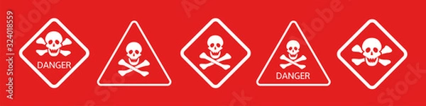 Obraz Hazard warning danger signs