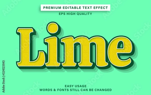 Fototapeta lime text effect