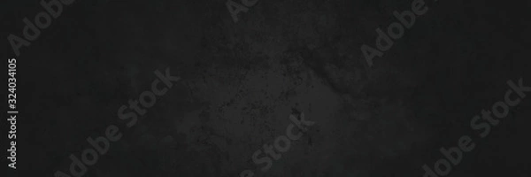 Obraz Old wall texture black abstract background. Panoramic view.