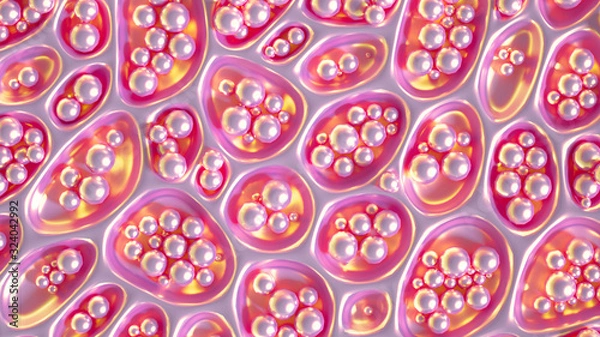 Obraz Abstract won with grid cells. 3d illustration, 3d rendering.