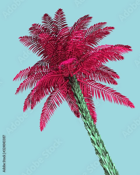 Fototapeta Bright colorful illustration of a palm tree