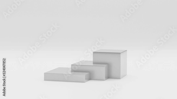 Fototapeta Abstract modern futuristic boxes cubes background 3d render illustration with empty blank copy space