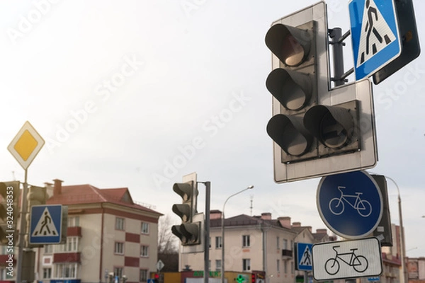 Fototapeta traffic signs and traffic light