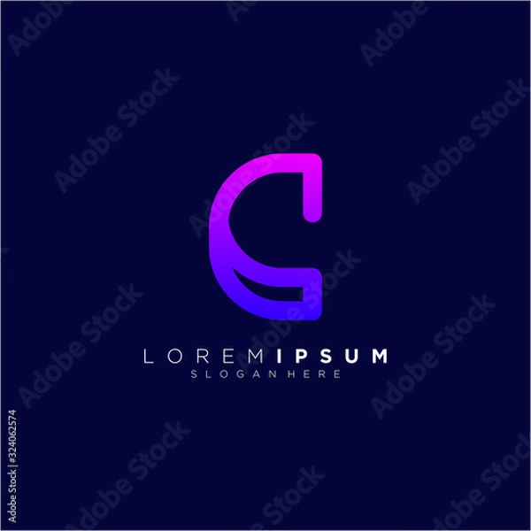 Fototapeta letter G full color vector design logo