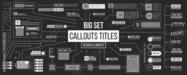 Fototapeta Ilustracja wektorowa Creative tytułów objaśnień, dolna jedna trzecia do prezentacji na białym tle. Etykiety paska objaśnienia projektu sztuki, szablon układu. Element infografiki interfejsu streszczenie koncepcja
