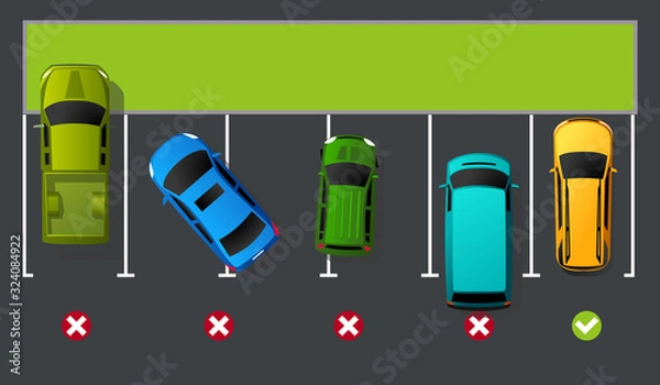 Obraz Right and wrong parking examples